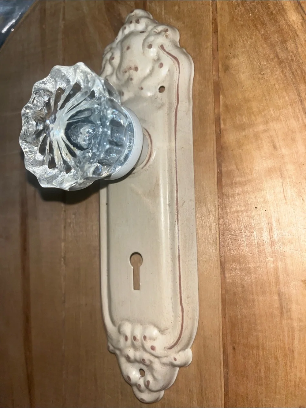 Decorative Cream Glass Door Knob Wall Accent